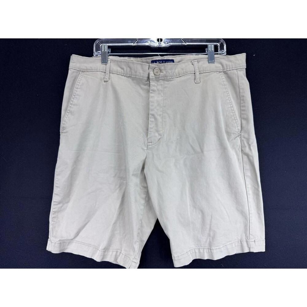 U.S. Polo Assn. Men's Flat Front Tan Chino Shorts - Size 38 Active/Stretch